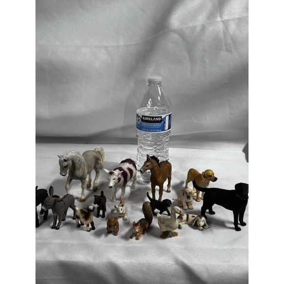 Farm Animal Figurines 16 Pc Assorted Brand Lot Farm Animals Figures - Picture 14 of 14